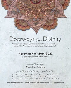 doorways to divinity art show at writ & vision with mcarthur krishna & esther candari