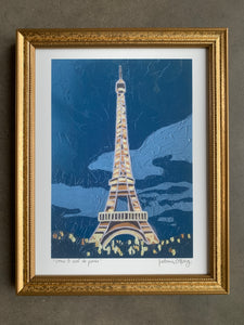 "sous le ciel de paris" night sky eiffel tower ART PRINT