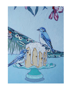 bluebirds & cake PRINT