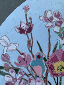 blue velvet 24.5" original oil floral