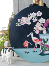 "dream a little dream of me" 48" circle original oil floral