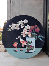 "dream a little dream of me" 48" circle original oil floral