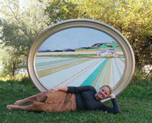 "early autumn" 48x60" oval original oil park city barn