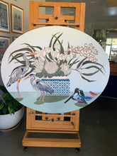 "meditation" 48x60" oval original oil floral