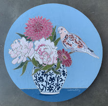 metti una sera a cena 12" original oil floral euro turtle dove