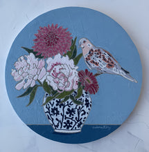 metti una sera a cena 12" original oil floral euro turtle dove