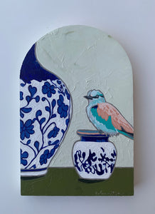 perdoname  9.5x6" arch original oil chinoisery vase european roller