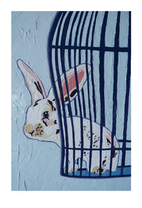 uncaged white rabbit PRINT