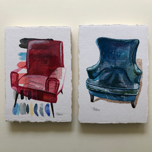 jennie traill schaeffer - “bedtime blue seat” (5” x 7”)