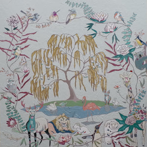 welcome children to the garden [silk reproduction] (36x36")